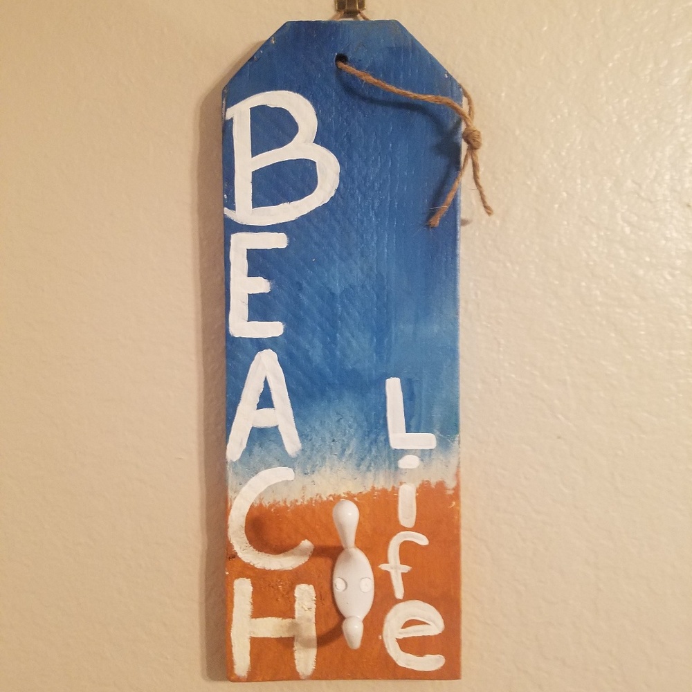 Beach Life Wood Tag
